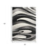 2' X 4' Gray Abstract Dhurrie Area Rug